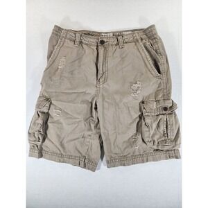BKE Nottely Cargo Shorts Mens 36 Bark Brown Athletic Distressed Cotton Utility